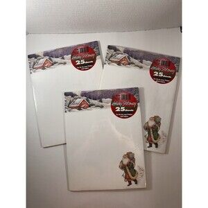 Holiday Stationary Santa Clause Made In USA 75 Sheets 3 Packs Sealed